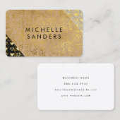 Kleurenblokhart en gouden bril visitekaartje (Voorkant / Achterkant)