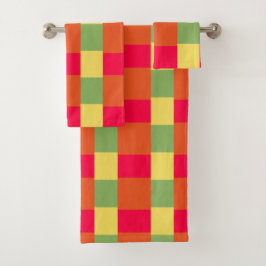 Kleurenblokken 2 bad handdoek