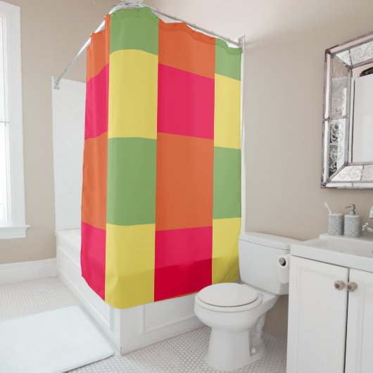 Kleurenblokken 2 douchegordijn (In situ)