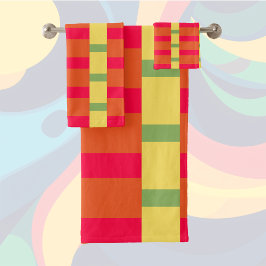 Kleurenblokken 3 bad handdoek