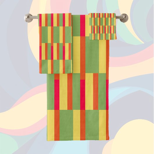 Kleurenblokken 3 bad handdoek