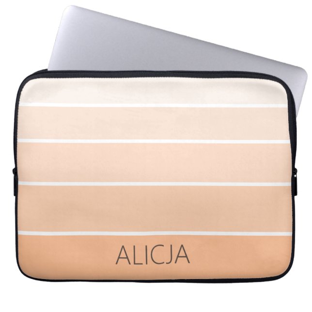 Kleurenblokken Peach Fuzz | Elegante naam Laptop Sleeve (Voorkant)