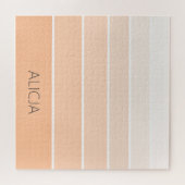 Kleurenblokken Peach Fuzz | Elegante naam Legpuzzel (Horizontaal)