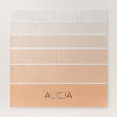 Kleurenblokken Peach Fuzz | Elegante naam Legpuzzel (Verticaal)