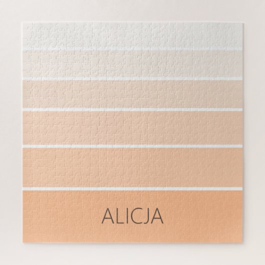 Kleurenblokken Peach Fuzz | Elegante naam Legpuzzel (Verticaal)