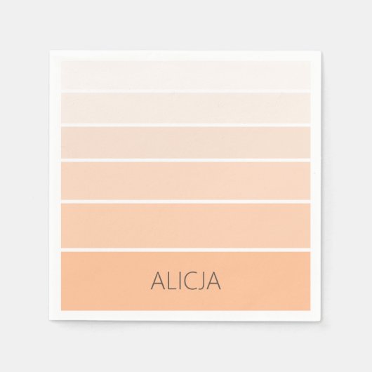 Kleurenblokken Peach Fuzz | Elegante naam Servet (Voorkant)