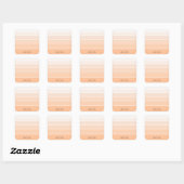 Kleurenblokken Peach Fuzz | Elegante naam Vierkante Sticker (Vel)