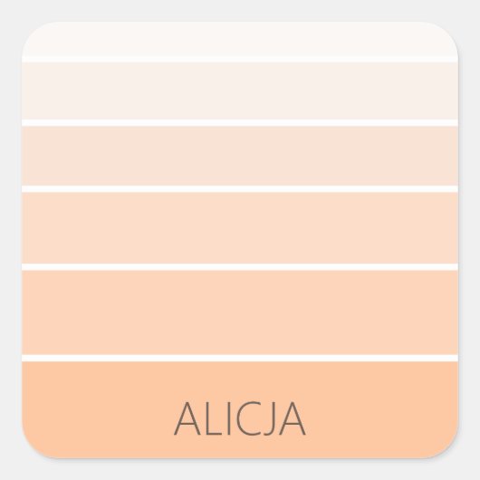 Kleurenblokken Peach Fuzz | Elegante naam Vierkante Sticker (Voorkant)