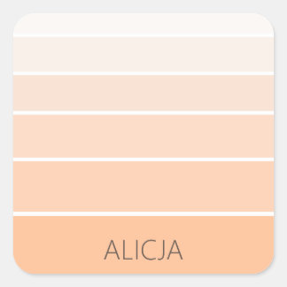 Kleurenblokken Peach Fuzz | Elegante naam Vierkante Sticker