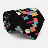  kleurenblokken retro stropdas (Opgerold)