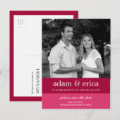 Kleurenblokken Sla het Briefkaart Datum op (roze) (Voorkant / Achterkant)