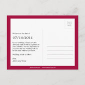 Kleurenblokken Sla het Briefkaart Datum op (roze) (Achterkant)