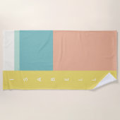 Kleurenblokkunst in naam van de naam Retro Beach P Strandlaken (Voorkant)