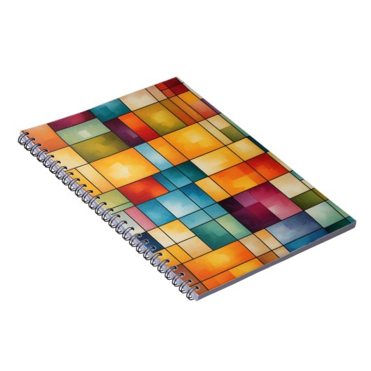 Kleurenblokraster Abstracte kunst Notitieboek (Rechterzijde)