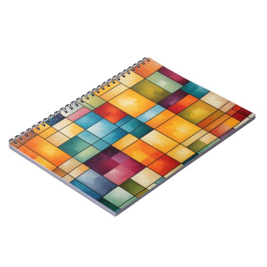 Kleurenblokraster Abstracte kunst Notitieboek (Linkerzijde)