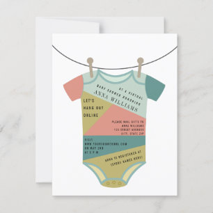 Kleurenblokvenster Virtueel Baby shower per post Kaart