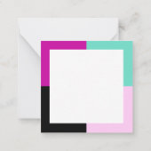 Kleurenblokvierkanten Dank u Notitiekaartje (Achterkant)