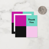 Kleurenblokvierkanten Dank u Notitiekaartje (Voorkant / Achterkant in situ)