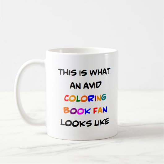 kleurenboekfan, fervent koffiemok (Links)