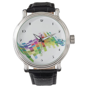 Kleurenbolletjes witte polshorloge horloge