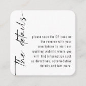 Kleurenbruiloft in mini-formaat Calligrafie QR-cod Informatiekaartje (Voorkant)