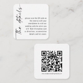 Kleurenbruiloft in mini-formaat Calligrafie QR-cod Informatiekaartje