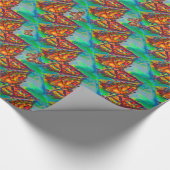 KLEURENBUTTERFLIES IN ROOD, GOUD GEEL, BLAUW CADEAUPAPIER (Hoek)