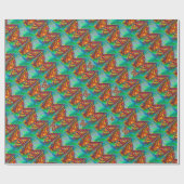 KLEURENBUTTERFLIES IN ROOD, GOUD GEEL, BLAUW CADEAUPAPIER (Vlak)