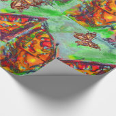 KLEURENBUTTERFLIES IN ROOD, GOUD GEEL, GROEN CADEAUPAPIER (Hoek)
