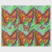 KLEURENBUTTERFLIES IN ROOD, GOUD GEEL, GROEN CADEAUPAPIER (Vlak)