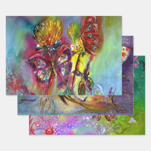 KLEURENBUTTERFLIES, SPRINGSTROMEN, ZWEEFSELS INPAKPAPIER VEL (Set)