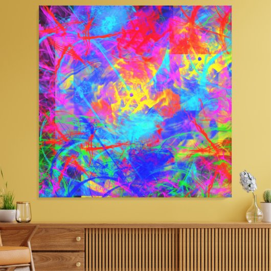 Kleurenchaos Canvas Afdruk (Insitu (Woonkamer))