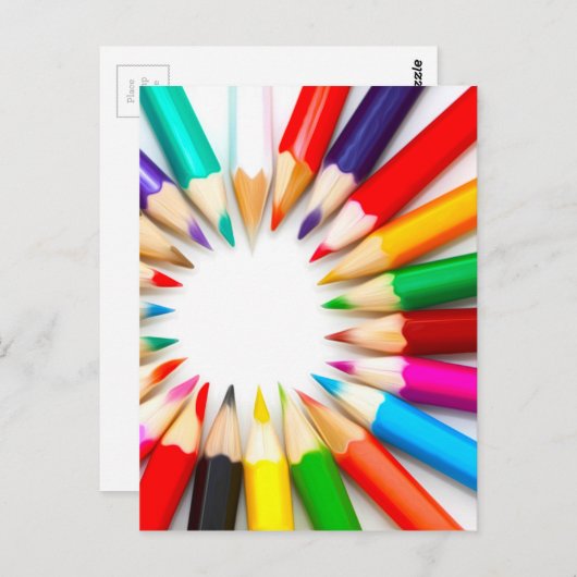 Kleurencils Briefkaart (Voorkant / Achterkant)