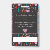 Kleurencils Kunstleraar-ID Fotokaart Badge (Achterkant)