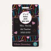 Kleurencils Kunstleraar-ID Fotokaart Badge (Voorkant)