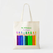 Kleurencils Terug naar de naam van de eigen leraar Tote Bag (Voorkant)