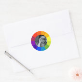 Kleurencirkel van de regenboog ronde sticker (Envelop)