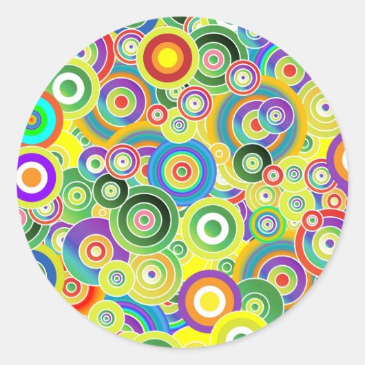Kleurencirkels Ronde Sticker (Voorkant)