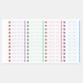 Kleurencode meisje waterdichte naam Zeemeermin Labels (Vel)