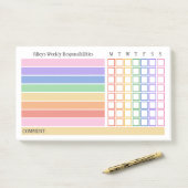 Kleurencode Wekelijkse Verantwoordelijkheden Huish Post-it® Notes (Op bureau)