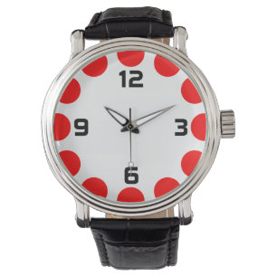 Kleurencrescent - Rood op wit Horloge