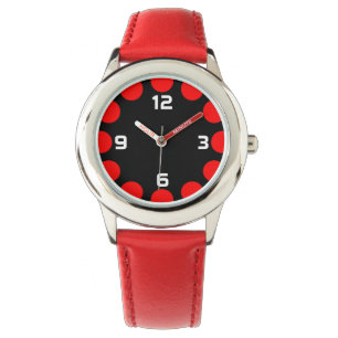 Kleurencrescent - Rood op zwart Horloge