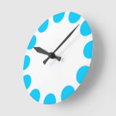 Kleurencrescent - Sky Blue met White Ronde Klok (Hoek)