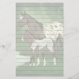 Kleurend Appaloosa-merrie en -veulenprint met baar Briefpapier