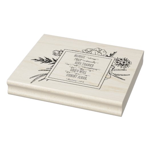 Kleurend Bijbelvers voor Thanksgiving 1 Thess. 5 Rubberstempel (Stempel)