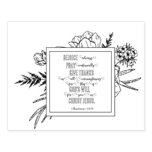 Kleurend Bijbelvers voor Thanksgiving 1 Thess. 5 Rubberstempel (Afrduk)