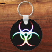 Kleurend biogevaarsymbool voor gloeien - sleutelha sleutelhanger (Voorkant)