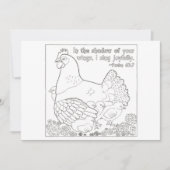 Kleurend Briefkaart Moeder Hen (Voorkant)