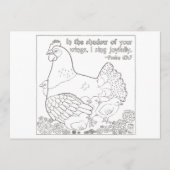 Kleurend Briefkaart Moeder Hen (Voorkant)