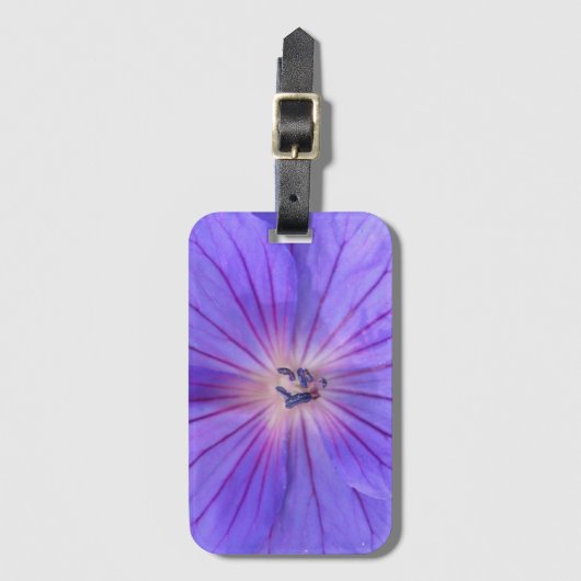 Kleurend helderblauw geraniumventiel — Detail Bagagelabel (Voorkant (verticaal))